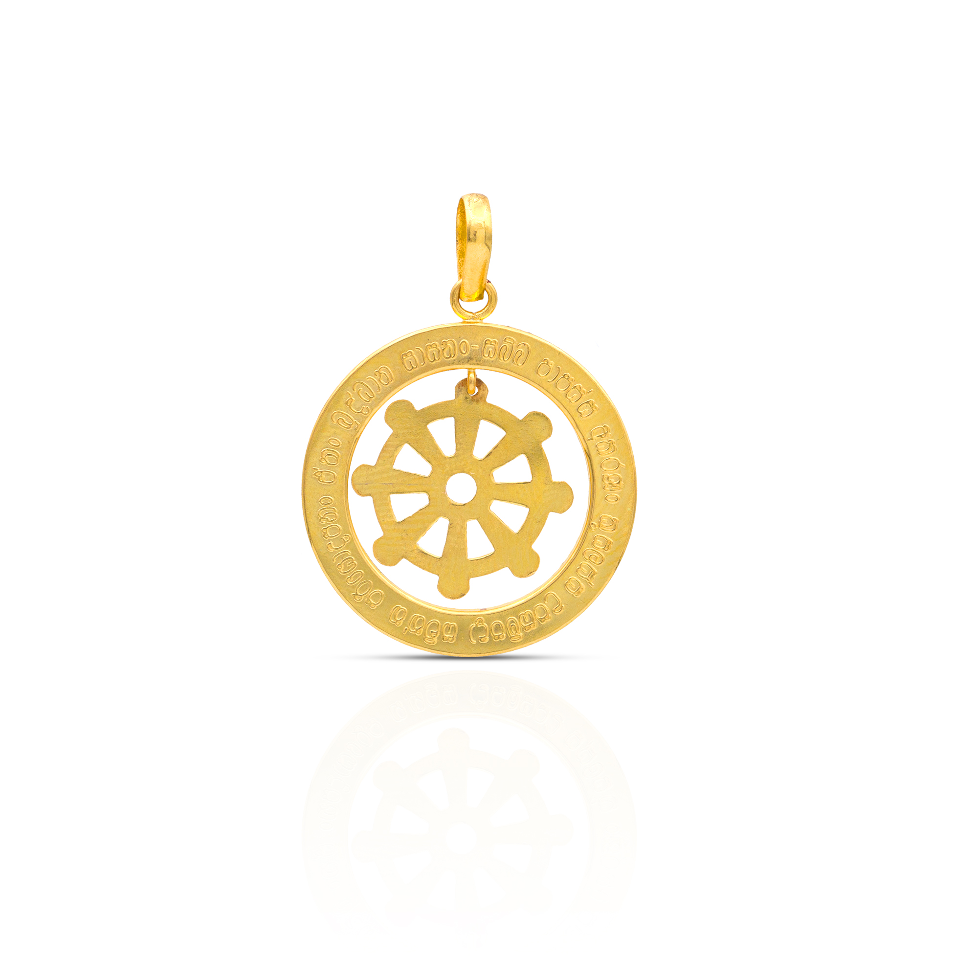 Gold Dharmachakra pendant Raja Jewelers