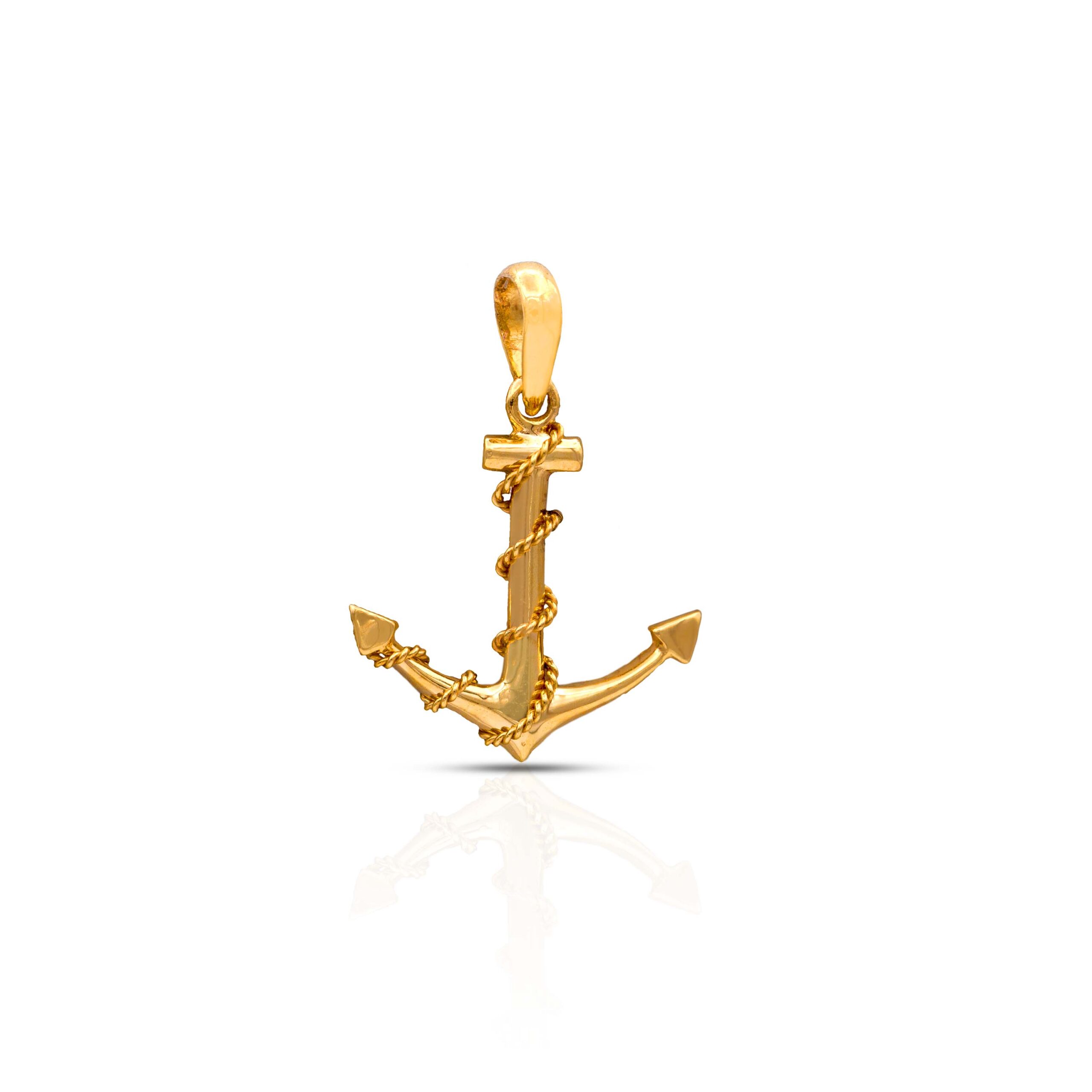 Gold Anchor Pendant Raja Jewelers